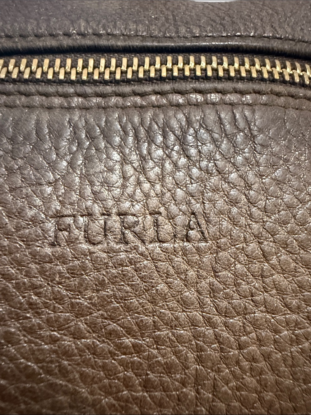Furla Brown Pebbled Leather Hobo Shoulder Bag - Picture 3 of 15